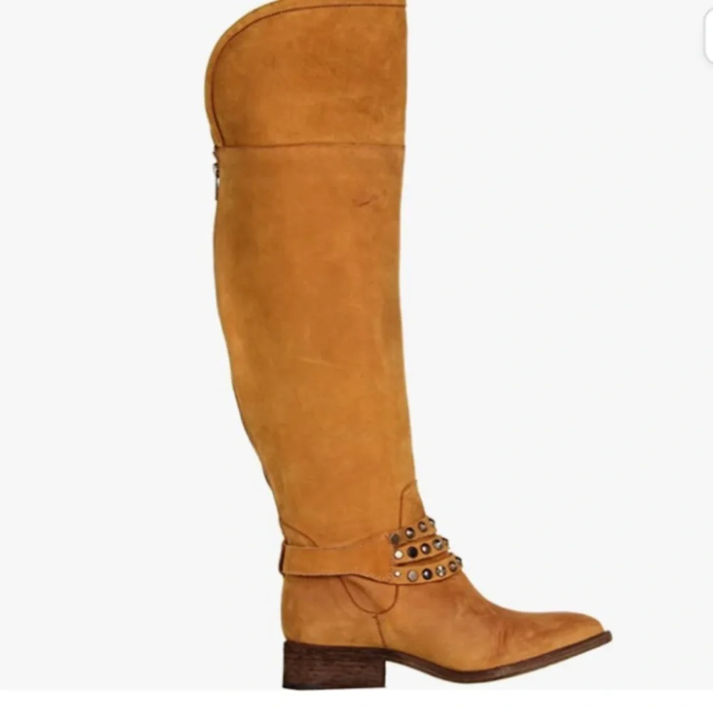 Steven By Steve Madden Smoken Knee High Boots Women Color Cognac 6.5